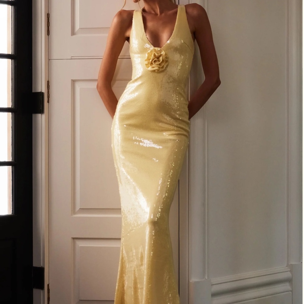 MESHKI Eliza Yellow Dress NWT